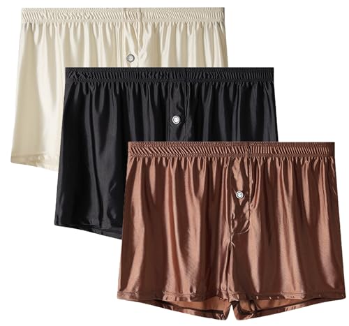 Slips de hombre AIEOE de satén suave calzoncillos de seda ligeros y elásticos europeos