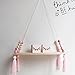 SpirWoRchlan Wandregal Schweberegal Holz Ständer Schaukel Hängenden Wandregal WandboardMacaron Board Mädchen Kinderzimmer Decor Größe: 38x14x1,2cm (Rosa)