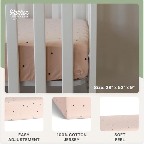 Image of Parker Baby Soft & Durable Fitted Baby Crib Sheets | Snug Fit for Standard Crib Mattresses | Machine Washable, Fade-Resistant & Modern Nursery Designs