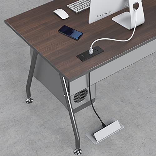 Conference Recessed Power Strip Waterproof, With Pd 20W Usb C Fast Charging Port,2 Outlets,Furniture Recessed Power Outlet,Desk Power Strip Surge Protector,Drawer Outlet,Flat Plug,6Ft Cable (Black) #TOP4