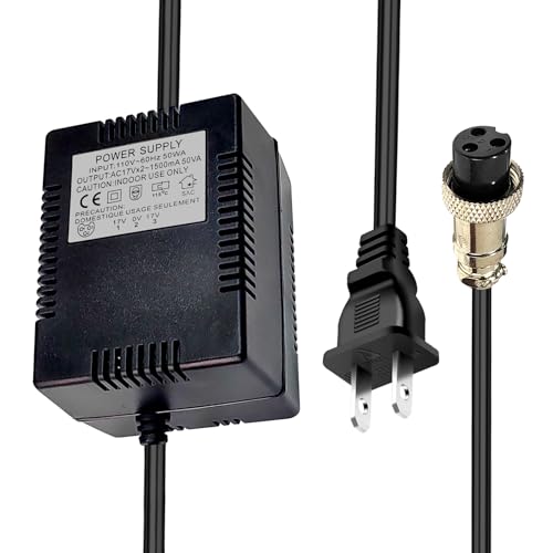 Fesasn 17VAC 1500mA Power Adapter with 3-Pin Connector for Mixing Console Mixer,Pedalboard Power, Compatible with Yamaha,MG82X,MG10U,MG10xuf,PA-10,Alesis Multimix 8 USB,MG16,MG166CX,MG166C,MX1804X