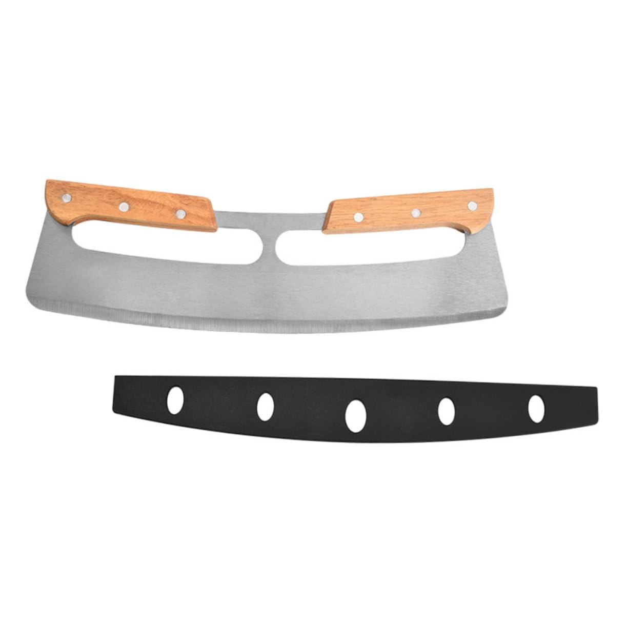 Hemobllo 1Pc Pizza Cutter with Wooden Handle Semi Dough Cutting Tool for Homemade Pizza Noodles and Cheese for Home Pizzerias and Restaurants