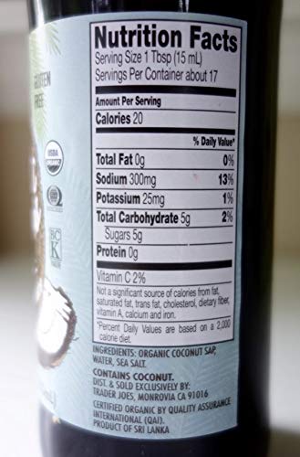 Trader Joe's Organic Coconut Aminos Seasoning Sauce 8.5 oz Bottle Sauce - 2-Pack!