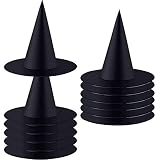 GFSDD 12 Pieces Halloween Witch Hat Cap Hanging Witch Hat Black WitchHats for Halloween Party