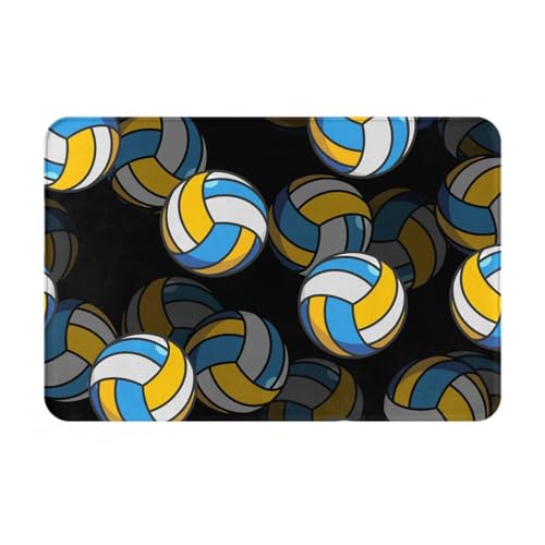 バレーボール アニメ長方形玄関絨毯 バスルームフリースゲームパッド 40x60cm