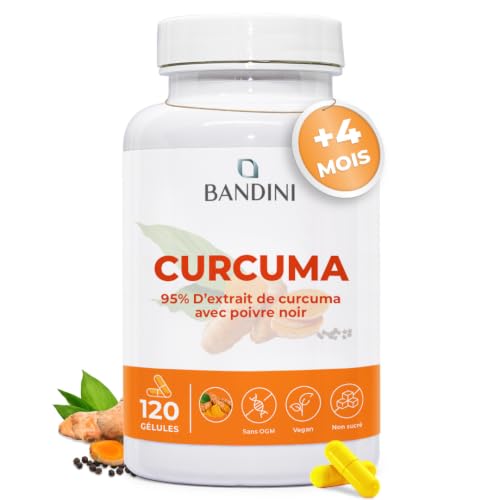 Bandini® Curcuma 120 gélules pour 4 mois | 700 mg de turmeric par gélule