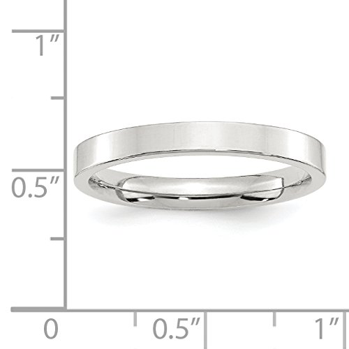 3mm Flat Comfort Fit Sterling Silver Wedding Band Ring3
