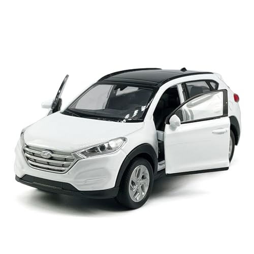Modelo a escala 1:36 Hyundai Tucson SUV metálico blanco miniatura 4