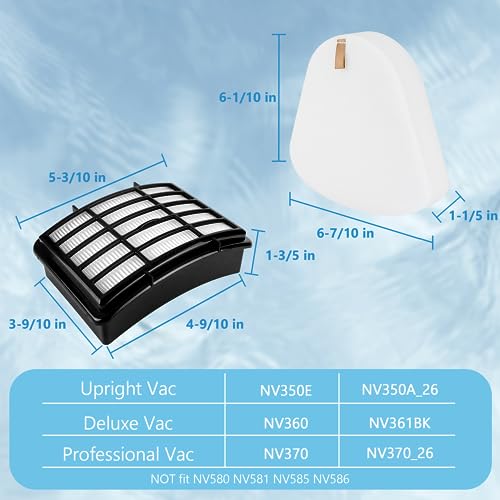 Filters Replacement For Shar-K Navigator Lift-Away Nv350, Nv351, Nv352, Nv355, Nv356E, Nv357, Nv360, Nv370, Nv391, Uv440, Uv490, Uv540, Directly Replaces Xff350 Xhf350, 2 Hepa + 4 Foam Filter #TOP5