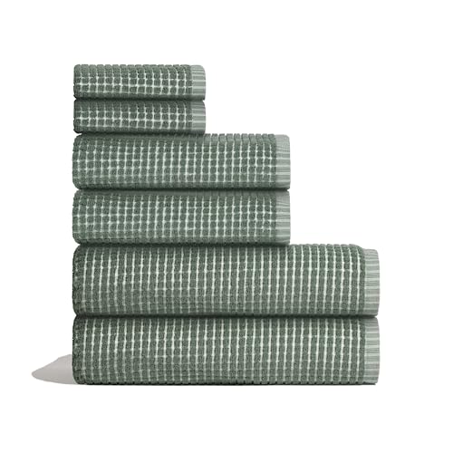 ONSEN Cotton Bath Towel — Sculpted Terry Texture, Quick-Dry, Low-Lint, Plush & Lightweight...