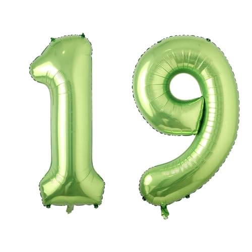 Ballon chiffre 19 vert clair XXL une surprise festive ideale pour l anniversaire d un proche