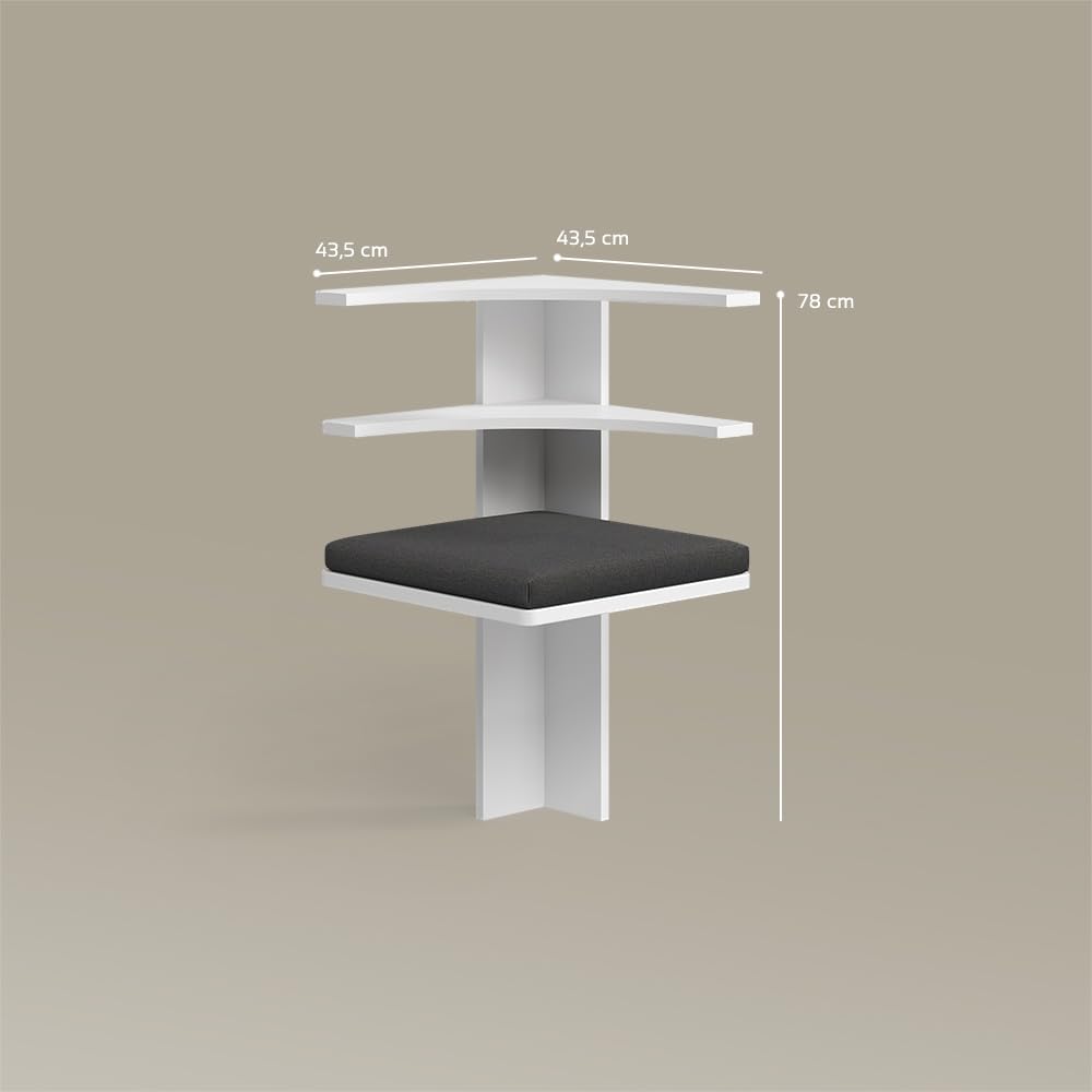 Livinity Panca ad angolo Tiberio, Bianco, 43.5 x 43.5 cm