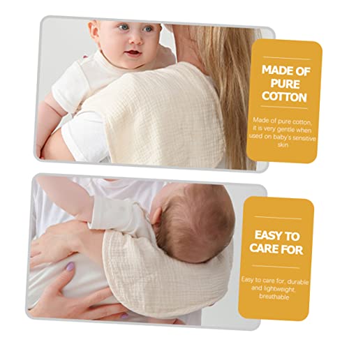 4Pcs Burp Cloths Soft Cotton Burping Rags for Newborns Highly Absorbent Gentle Delicate Skin for Feeding Drooling Kakhi4