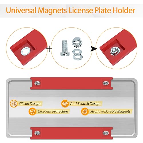 image for WFPOWER 2Pcs Strong Magnetic License Plate Holder, Dealer Demo Tag Mag