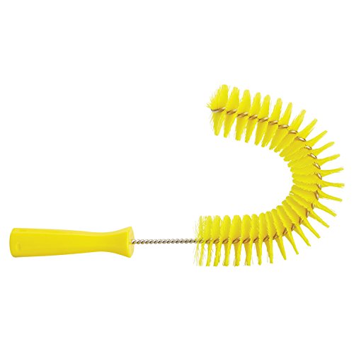 Image of 7 7 /8 in W Hook Brush, Medium, 5 1 /4 in L Handle, 15 1 /2 in L Brush, Yellow, Polypropylene - 1 Each