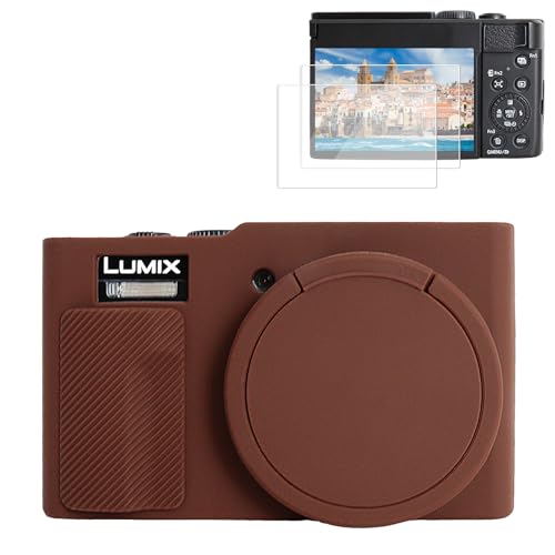 Rieibi Panasonic Lumix ZS99/TZ99�J�����p�V���R���P�[�X Panasonic Lumix DC-ZS99/TZ99 �p�A�N�Z�T���[ �X�N���[���v���e�N�^�[2���t�� ���O���\�ȃ����Y�J�o�[ �R�[�q�[