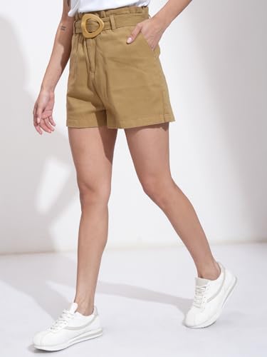 Image of Tokyo Talkies Women's Regular Fit Cargo Shorts | Stretchable Shorts