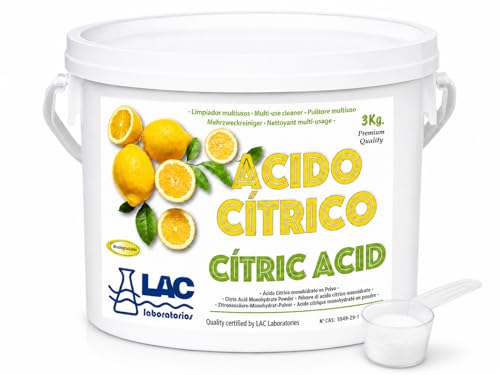 3 kg Ácido Cítrico anhidro natural 100% puro laboratorios LAC - DIASA