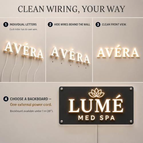 Image of Custom Business Logo Sign, 3D Dual-Lit LED Wall Sign for Reception