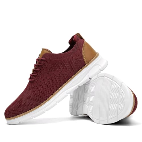 Image of Men's Mesh Sneakers Oxfords Lace-Up Lightweight Casual Walking Shoes Driving Shoes