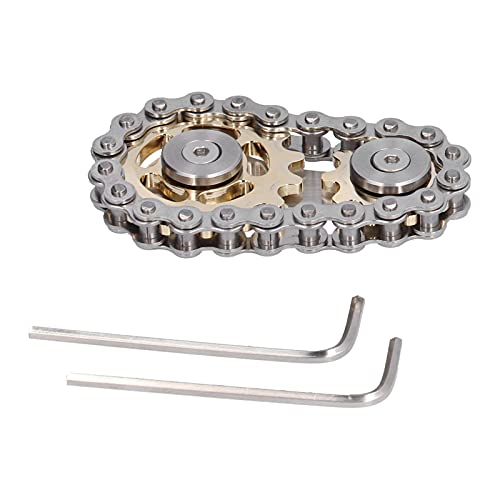 Piñón de Juguete, Novedoso Y único Fidget Sprocket Firme de Acero Inoxidable Resistente para ADHD AÑADIR Autismo para la Oficina en el Hogar para Adultos para Niños(Color de Base) Cover