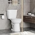 FinerFurnis Two-Piece Toilet Elongated with Power Flush 1.28 GPF, Soft-Close Seat, ADA Comfort Height, Universal 12" Rough-In, Sleek White for Modern Bathrooms