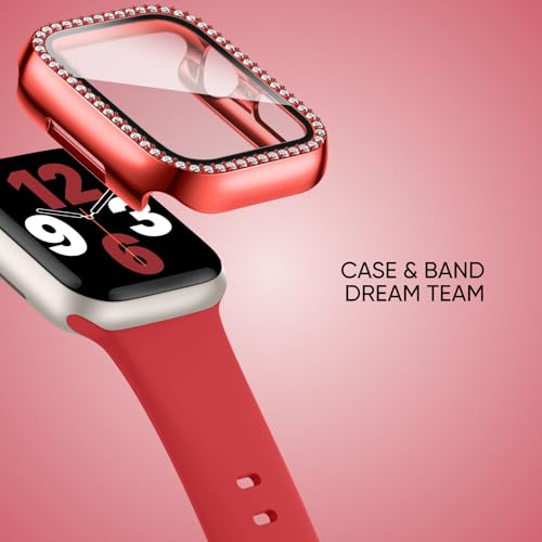 Image of Adorique 3-in-1 Compatible for Apple Watch Band 40mm 41mm 42mm 44mm 45mm 46mm, Soft Silicone Sport Strap for iWatch Series SE 10 9 8 7 6 5 4 3