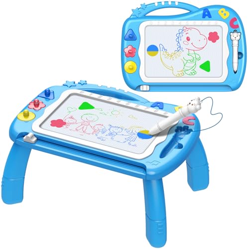 Veopoko Educational Toys for 1 2 3 Year Old Boys Gifts, Magnetic Drawing Board Learning Kids Toys Age 1 2 3 Boys Birthday Presents Toddler Drawing Travel Toy Writing Board Drawing Pad for Kids