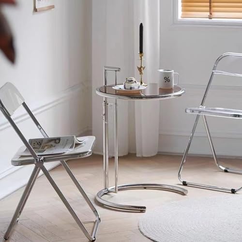 Mesa de centro en C de cristal para desayunar en el sofá del salón 4