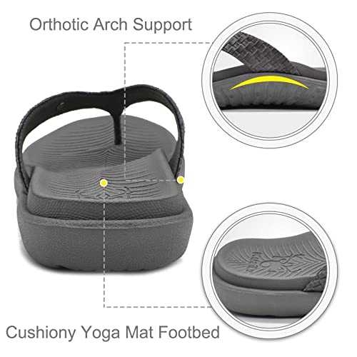Kuailu Flip flops voor dames, yogamat, comfortabel, wandelen, teenslippers, ondersteuning voetboog plantaire fasciitis… - Image 4