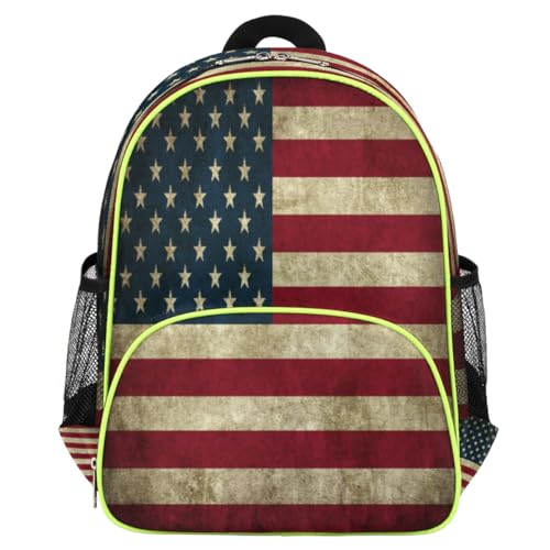 Sac à dos vintage drapeau américain petit sac école maternelle crèche voyage pour enfant