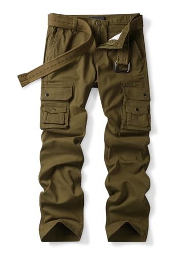 Aeslech Women's Cargo Pants - Cotton Stretch Military Camo Combat Pants with Pockets Casual Outdoor Utility Trousers