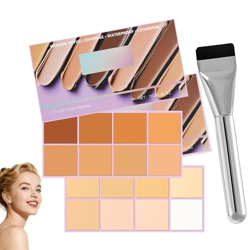 Image of Soft Matte Cream Concealer Palette | 8 Shades | Waterproof Full Coverage | Long Lasting Lightweight Formula | with Applicator for Blemishes Cover (Medium+Light)