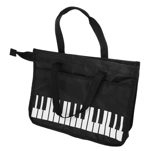 Toyvian Music Score Holder Piano Keyboard Pattern Large Capacity Music Sheet Bag Easy Access Rehearsal Case