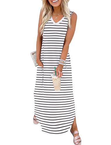 Image of Sampeel Summer Dresses Maxi Dress Vacation Beach Sundresses 2025 with Pockets