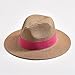 Straw Panama Hat for Women Soft Shaped Beach Sun Hat Outdoor UV Protection Travel Hat Peach Pink 56-58CM