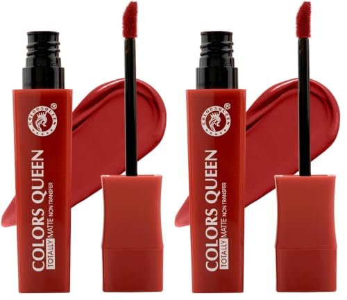Image of Colors Queen Totally Matte Liquid Lipstick | Intense Color Payoff, Lightweight & Comfortable, One Swipe Application | Long Lasting, Non Transfer Liquid Lipstick for Women (04 - Coral Camp, 7.5g)