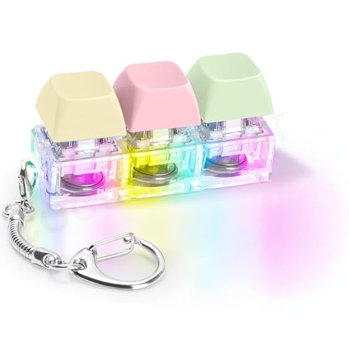 Image of 3 in 1 Keyboard Fidget Toy for Adults Keyboard Clicker with LED Light Fidget Stress Relief Sensory Toy (Colorful)
