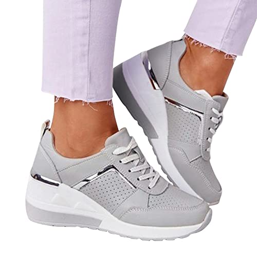 Women's Fashion Wedge Sneakers,Arch Support High Heel Tennis Shoes Breathable Comfortable Sneakers for Women 2024 Casual Sneakers, Lightweight Orthotic Slip On Walking Shoes ﻿3