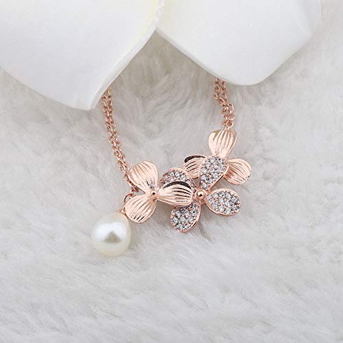 BNQL Orchid Flower Bracelet with Teardrop Pearl Wedding Jewelry Bridesmaids Gifts3