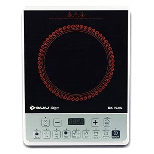 Bajaj Majesty ICX Pearl Theeta Electric Hot Plate Manual Aluminium Induction Cooktop, 1 Burner, Black