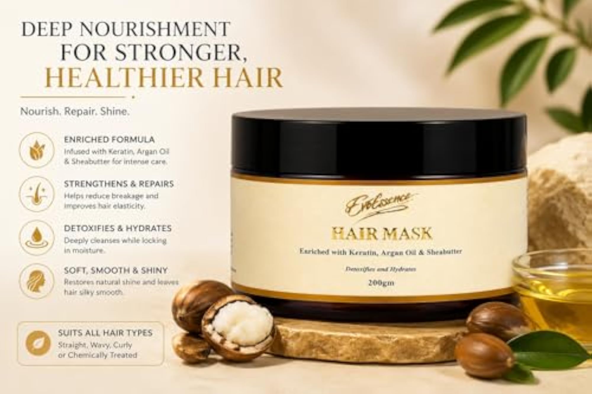 Hair Mask for Dry & Damaged Hair, Deep Conditioning Treatment