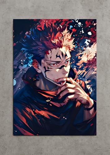 Image of NIJUKA Anime Printed Metal sheet Poster For Home And Room Decoration | For Anime Art Fans Boys And Girls (Sukuna 20 finger devil)