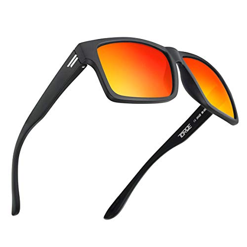 TOROE Range Polarized Classic Square Sunglasses - Ultralight Durable TR90 Frame with Hydrophobic Mirrored Lenses2