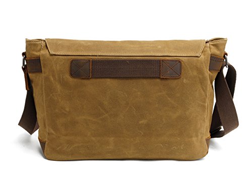 HuaChen Vintage Leather Messenger Bag