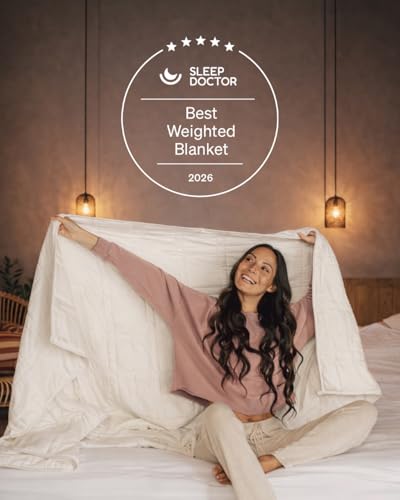 Image of Baloo Weighted Blanket for Adults 15 lb Full /Queen (Pebble White, 60 inchx80 inch) | Cool & 100% Cotton | Machine Washable & Dryer Safe | Glass Microbead Fill
