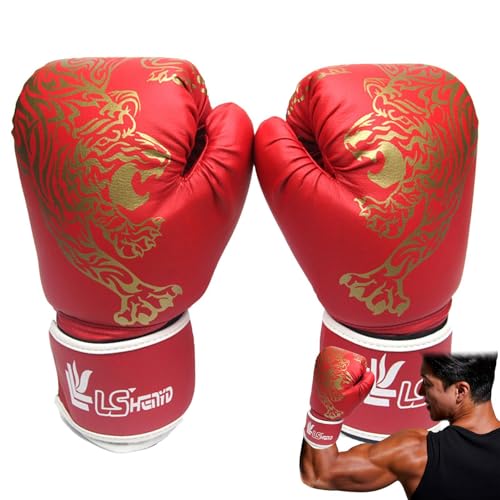 Guantes de boxeo para adultos con estampado de tigre de alta resistencia