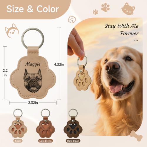 Personalized Pet Memorial Gifts for Dogs - Custom Name Paw-Shaped Leather Keychain, Refillable Keepsake for Bag or Key - Image 3
