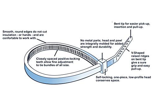 Image of ART IFACT 300 Pieces of Nylon Cable Tie Mixed Sizes - Super Strong, Natural Colour Cable Ties (Combination 2)