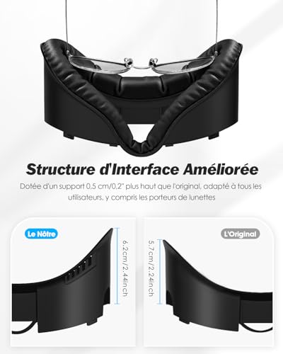 Interface faciale PU SUPERUS finitions soignées pour casque Quest 3 - 4